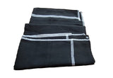 Black Thorth-Kerala Cotton Black Bath Towels Edge Stitched