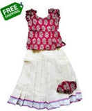 Full Skirt Blouse Set Kerala Meroon (Full Pavaada)